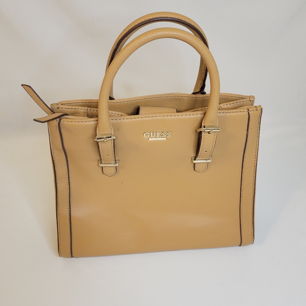 GUESS tan colored purse